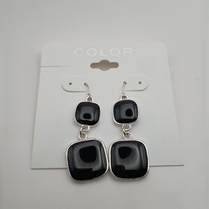 Women's Simple Black Square Earrings for Any Occasion
